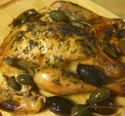 Roast chicken with parsley stuffing