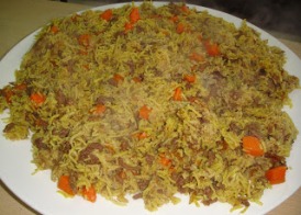Iraqi Carrot and Ground Meat Rice