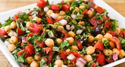 Chickpea, Tomato and Olive Salad