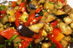Roasted Eggplant and Bell Pepper Salad