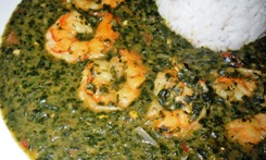 Egyptian Molokhia with Prawns